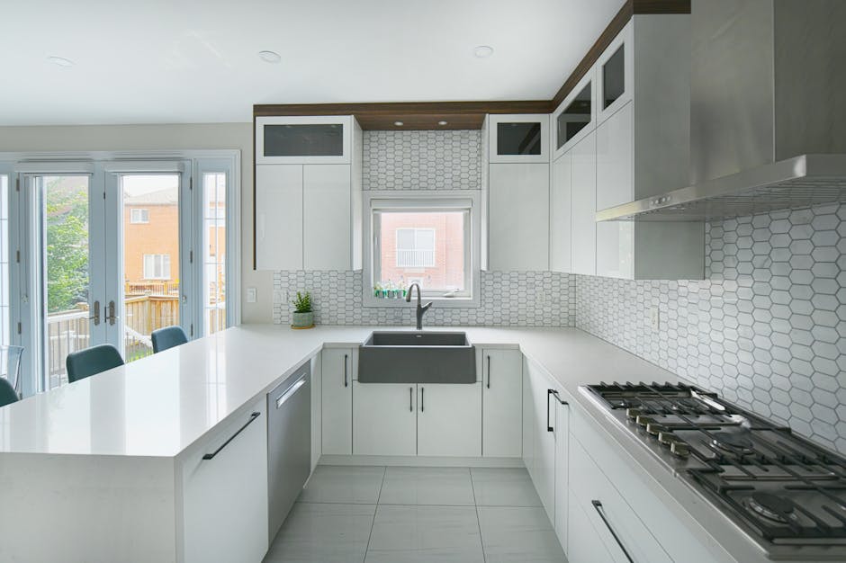 Modern renovated kitchen interior